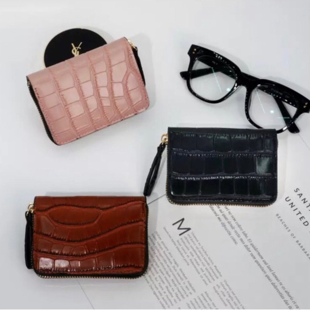 Genuine Leather Unisex Simple Multi-Card Holder, Business Card Coin Purse.